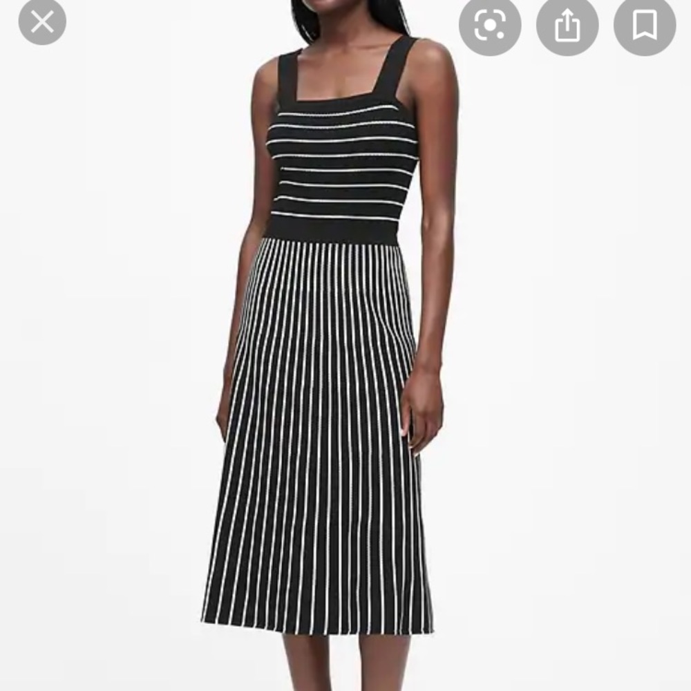 BR Square Neck Knit Midi Dress